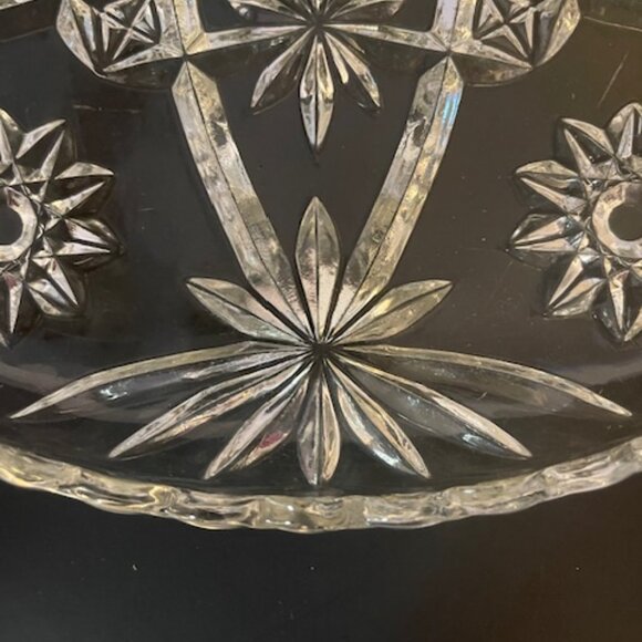 Anchor Hocking Prescut Clear Glass Torte Plate – 13.75" Star of David Design - Picture 5 of 6